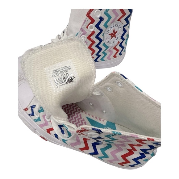 Converse Red and Blue Zigzag Sneakers High-Top size 7 - Picture 5 of 9